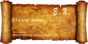 Ehling Noémi névjegykártya